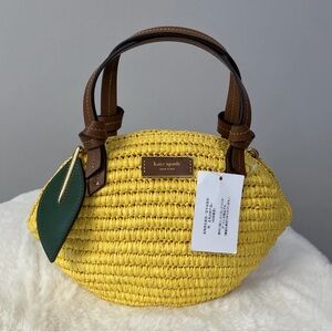 NWT Kate Spade Straw Lemon Drop Crossbody 3D Tote/Bag!